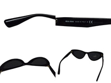 Load image into Gallery viewer, MIUMIU ミュウミュウ キャットアイ サングラス アイウェア SMU01V サイズ55□19 140 ブラック ゴールド 良品 中古 4b003366