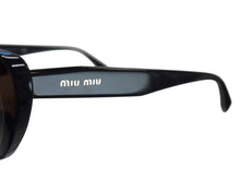 Load image into Gallery viewer, MIUMIU ミュウミュウ キャットアイ サングラス アイウェア SMU01V サイズ55□19 140 ブラック ゴールド 良品 中古 4b003366