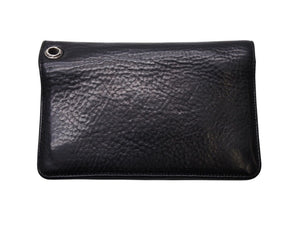CHROME HEARTS クロムハーツ 2ジップ クロスボタンズ ブラック ヘビーレザー ウォレット 財布 レザー シルバー925 黒 美品 中古 4b003378 
