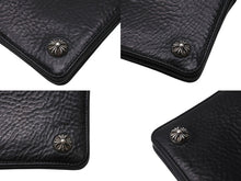 画像をギャラリービューアに読み込む, CHROME HEARTS クロムハーツ 2ジップ クロスボタンズ ブラック ヘビーレザー ウォレット 財布 レザー シルバー925 黒 美品 中古 4b003378 
