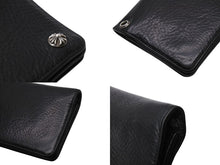 画像をギャラリービューアに読み込む, CHROME HEARTS クロムハーツ 2ジップ クロスボタンズ ブラック ヘビーレザー ウォレット 財布 レザー シルバー925 黒 美品 中古 4b003378 
