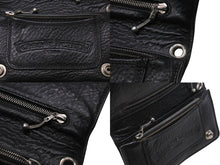 画像をギャラリービューアに読み込む, CHROME HEARTS クロムハーツ 2ジップ クロスボタンズ ブラック ヘビーレザー ウォレット 財布 レザー シルバー925 黒 美品 中古 4b003378 