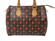 Load image into Gallery viewer, LOUIS VUITTON ルイヴィトン モノグラムチェリー スピーディ25 ハンドバッグ M95009 村上隆 ブラウン 美品 中古 4b003381