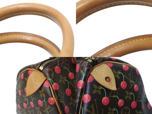 LOUIS VUITTON ルイヴィトン モノグラムチェリー スピーディ25 ハンドバッグ M95009 村上隆 ブラウン 美品 中古 4b003381