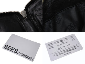 CHROME HEARTS クロムハーツ バンクローバーセ メタリクロス ラウンドジップレザーウォレット 二つ折り財布 レザー シルバー925 ブラック 美品 中古 4b003383 