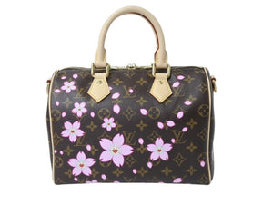 新品未使用 LOUIS VUITTON ルイヴィトン LV TM スピーディー バンドリエール25 チェリーブロッサム ハンドバッグ M14174 中古 4b003384