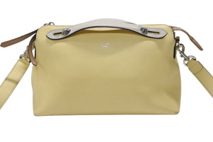 FENDI フェンディ バイザウェイ ミディアム ハンドバッグ ショルダーバッグ 2WAY 8BL124 レザー イエロー シルバー金具 良品 中古 4b003392