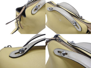 FENDI フェンディ バイザウェイ ミディアム ハンドバッグ ショルダーバッグ 2WAY 8BL124 レザー イエロー シルバー金具 良品 中古 4b003392