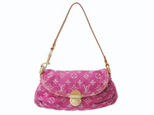 Load image into Gallery viewer, 極美品 LOUIS VUITTON ルイヴィトン ミニプリーティ ワンショルダーバッグ M95216 モノグラム デニム ピンク 中古 4b003394