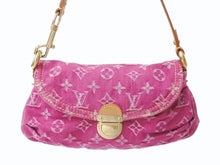 Load image into Gallery viewer, 極美品 LOUIS VUITTON ルイヴィトン ミニプリーティ ワンショルダーバッグ M95216 モノグラム デニム ピンク 中古 4b003394