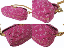 Load image into Gallery viewer, 極美品 LOUIS VUITTON ルイヴィトン ミニプリーティ ワンショルダーバッグ M95216 モノグラム デニム ピンク 中古 4b003394