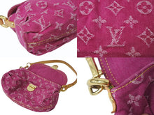 Load image into Gallery viewer, 極美品 LOUIS VUITTON ルイヴィトン ミニプリーティ ワンショルダーバッグ M95216 モノグラム デニム ピンク 中古 4b003394