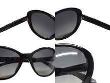 Load image into Gallery viewer, CHANEL シャネル ツイード サングラス ブラック プラスチック アイウェア ココマーク 小物 56☐17 5241 シルバー金具 美品 中古 4b003395