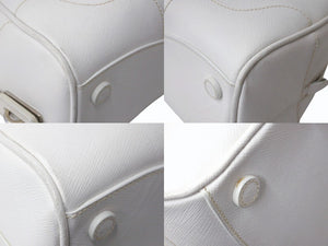 PRADA プラダ ハンドバッグ トライアングル ロゴ バッグ ホワイト サフィアーノレザー シルバー金具 美品 中古 4b003396