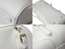 Load image into Gallery viewer, PRADA プラダ ハンドバッグ トライアングル ロゴ バッグ ホワイト サフィアーノレザー シルバー金具 美品 中古 4b003396