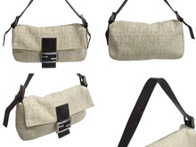 Load image into Gallery viewer, FENDI フェンディ マンマバケット ワンショルダーバッグ 33492 26424 003 キャンバス レザー アイボリー ブラウン 美品 中古 4b003397