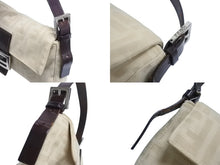 Load image into Gallery viewer, FENDI フェンディ マンマバケット ワンショルダーバッグ 33492 26424 003 キャンバス レザー アイボリー ブラウン 美品 中古 4b003397