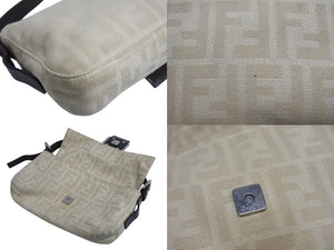 FENDI フェンディ マンマバケット ワンショルダーバッグ 33492 26424 003 キャンバス レザー アイボリー ブラウン 美品 中古 4b003397