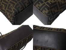 Load image into Gallery viewer, FENDI フェンディ ズッカ柄 2WAY ハンドバッグ ブラウン キャンバス レザー 14967 ロゴ ショルダー ゴールド金具 鞄 美品 中古 4b003400