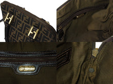 Load image into Gallery viewer, FENDI フェンディ ズッカ柄 2WAY ハンドバッグ ブラウン キャンバス レザー 14967 ロゴ ショルダー ゴールド金具 鞄 美品 中古 4b003400