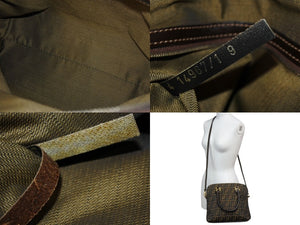 FENDI フェンディ ズッカ柄 2WAY ハンドバッグ ブラウン キャンバス レザー 14967 ロゴ ショルダー ゴールド金具 鞄 美品 中古 4b003400