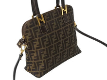 Load image into Gallery viewer, FENDI フェンディ ズッカ柄 2WAY ハンドバッグ ブラウン キャンバス レザー 14967 ロゴ ショルダー ゴールド金具 鞄 美品 中古 4b003400