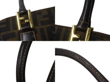 Load image into Gallery viewer, FENDI フェンディ ズッカ柄 2WAY ハンドバッグ ブラウン キャンバス レザー 14967 ロゴ ショルダー ゴールド金具 鞄 美品 中古 4b003400