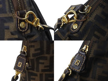 Load image into Gallery viewer, FENDI フェンディ ズッカ柄 2WAY ハンドバッグ ブラウン キャンバス レザー 14967 ロゴ ショルダー ゴールド金具 鞄 美品 中古 4b003400