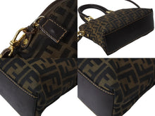 Load image into Gallery viewer, FENDI フェンディ ズッカ柄 2WAY ハンドバッグ ブラウン キャンバス レザー 14967 ロゴ ショルダー ゴールド金具 鞄 美品 中古 4b003400