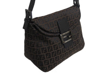 Load image into Gallery viewer, FENDI フェンディ マンマバケット ワンショルダーバッグ ズッカ柄 キャンバス レザー ブラウン ブラックメタル金具 美品 中古 4b003401