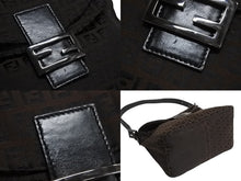 Load image into Gallery viewer, FENDI フェンディ マンマバケット ワンショルダーバッグ ズッカ柄 キャンバス レザー ブラウン ブラックメタル金具 美品 中古 4b003401