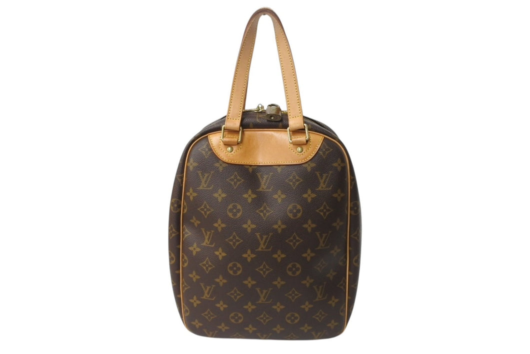 LOUIS VUITTON ルイヴィトン モノグラム エクスキュルシオン シューズバッグ M41450 ブラウン ゴールド金具 美品 中古 4b003403