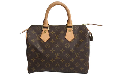 LOUIS VUITTON ルイヴィトン スピーディー25 ハンドバック M41528 モノグラム PVC レザー ブラウン ゴールド金具 美品 中古 4b003404