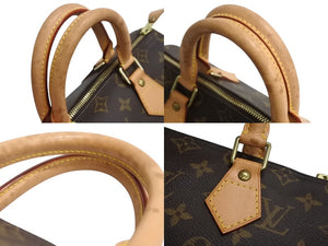 LOUIS VUITTON ルイヴィトン スピーディー25 ハンドバック M41528 モノグラム PVC レザー ブラウン ゴールド金具 美品 中古 4b003404