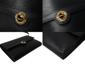LOUIS VUITTON ルイヴィトン アルシュ ショルダーバッグ クラッチバッグ M52572 エピレザー ブラック ゴールド金具 美品 中古 4b003407