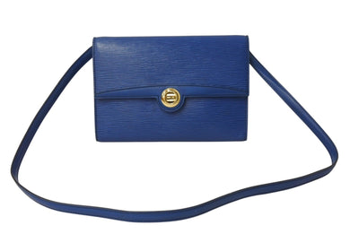 LOUIS VUITTON ルイヴィトン アルシュ ショルダーバッグ クラッチバッグ M52575 エピレザー ブルー ゴールド金具 良品 中古 4b003411
