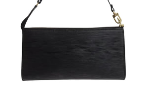 極美品 LOUIS VUITTON ルイヴィトン ポシェット アクセソワール アクセサリーポーチ エピ M52942 ブラック ゴールド金具 中古 4b003412