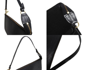 極美品 LOUIS VUITTON ルイヴィトン ポシェット アクセソワール アクセサリーポーチ エピ M52942 ブラック ゴールド金具 中古 4b003412