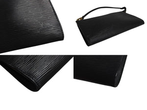 極美品 LOUIS VUITTON ルイヴィトン ポシェット アクセソワール アクセサリーポーチ エピ M52942 ブラック ゴールド金具 中古 4b003412