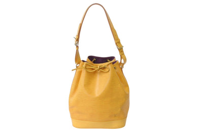 LOUIS VUITTON ルイヴィトン ノエ ショルダーバッグ エピレザー M44009 イエロー パープル ゴールド金具 良品 中古 4b003414