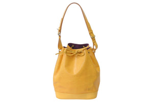 LOUIS VUITTON ルイヴィトン ノエ ショルダーバッグ エピレザー M44009 イエロー パープル ゴールド金具 良品 中古 4b003414