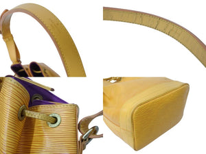 LOUIS VUITTON ルイヴィトン ノエ ショルダーバッグ エピレザー M44009 イエロー パープル ゴールド金具 良品 中古 4b003414