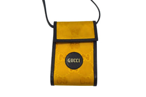 GUCCI グッチ ショルダーバッグ GUCCI OF THE GRID グッチオフザグリッド ジャンボGG GGロゴレザー ナイロン イエロー 美品 中古 4b003415