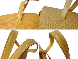 LOUIS VUITTON ルイヴィトン サンジャック ハンドバッグ M52269 エピ レザー イエロー ゴールド金具 美品 中古 4b003418