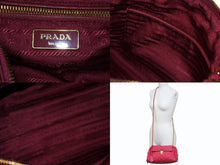 Load image into Gallery viewer, PRADA プラダ キルティング チェーンショルダーバッグ 斜め掛けバッグ ナイロン ピンク ゴールド金具 美品 中古 4b003419