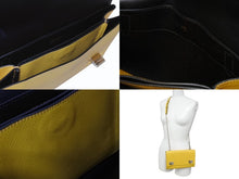 Load image into Gallery viewer, PRADA プラダ チェーンショルダーバッグ サフィアーノレザー ターンロック イエロー ロゴ金具 シルバー金具 美品 中古 4b003420