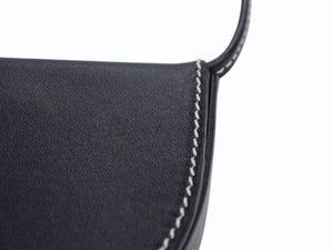 極美品 LOEWE ロエベ ヒールポーチ ミニ ショルダーストラップ付きコインケース 小物 スペイン製 レザー ブラック 中古 4b003421