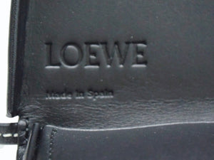 極美品 LOEWE ロエベ ヒールポーチ ミニ ショルダーストラップ付きコインケース 小物 スペイン製 レザー ブラック 中古 4b003421