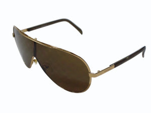 GUCCI グッチ GG柄 サングラス ブラウン アイウェアモニター GG1650 ゴールド金具 ティアドロップ 美品 中古 4b003423 