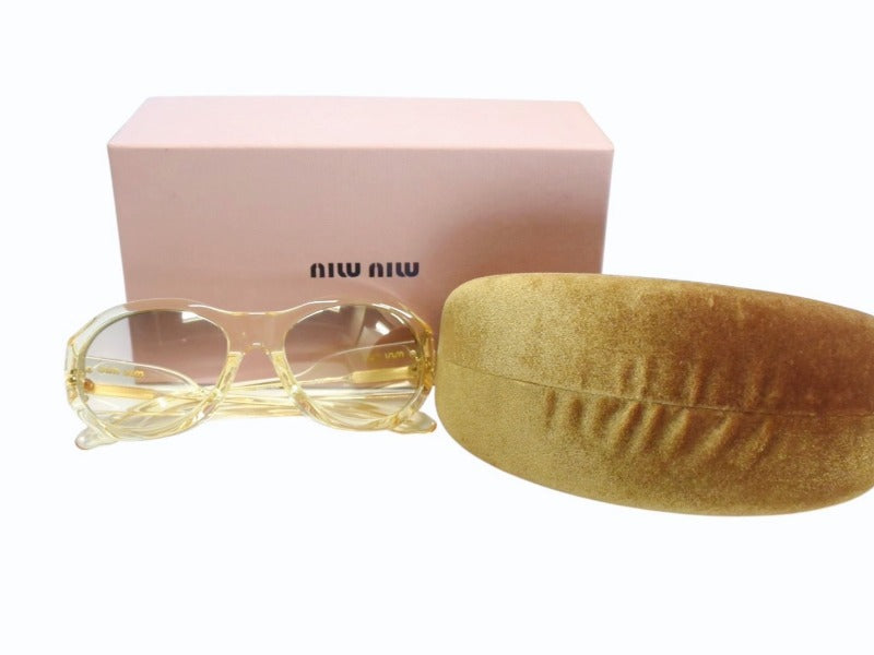 【美品】miumiu サングラス　スクエア キャットアイ メタルブリッジ 美品】miumiu サングラス スクエア キャットアイ メタルブリッジ